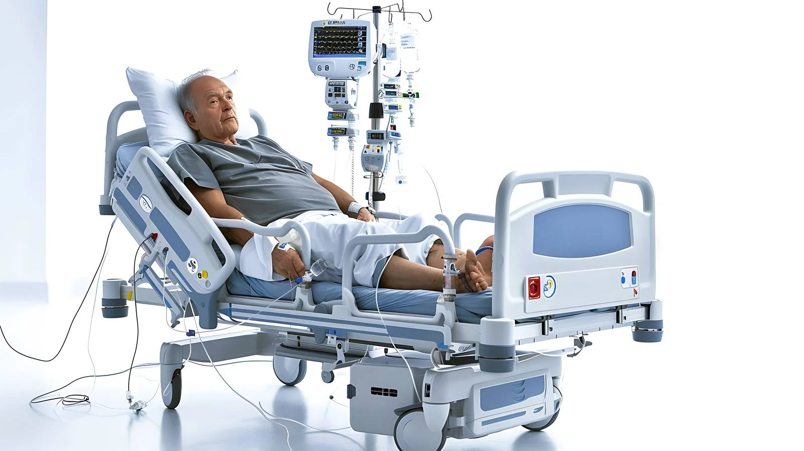 Hospitalized Patient with Drip Tubing — free download from Dotvec