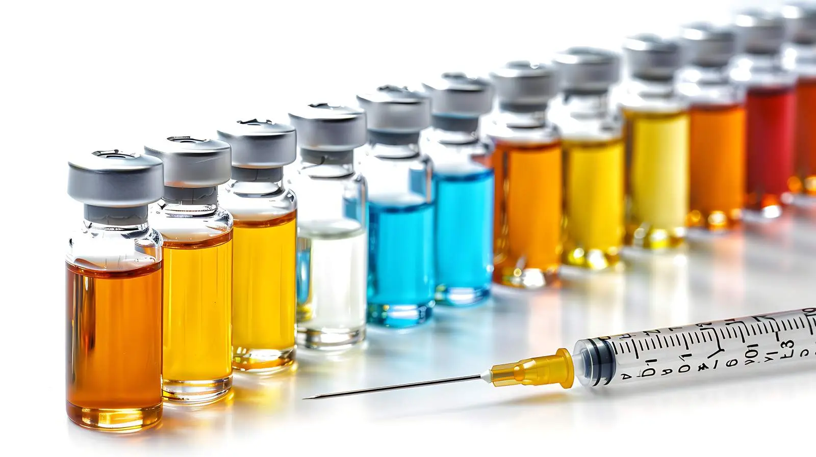 Medical Vials and Syringe for Vaccination — free download from Dotvec