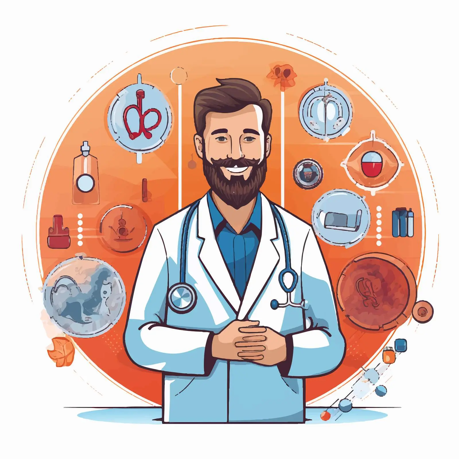 Vector Illustration of Medical Healthcare Design – free healthcare professionals image from Dotvec