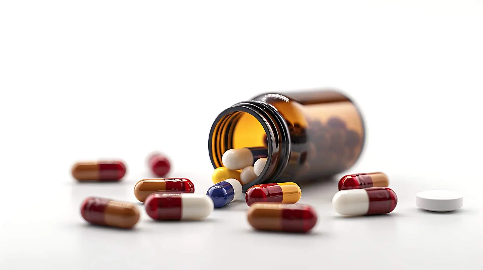 Medical Pills and Bottle on Table — free download from Dotvec