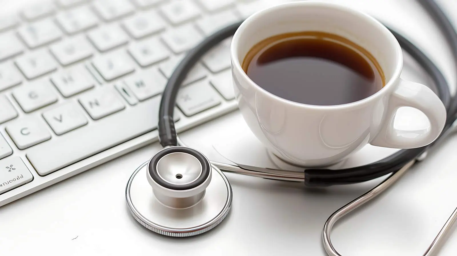 Stethoscope on Computer Keyboard with Cup — free download from Dotvec