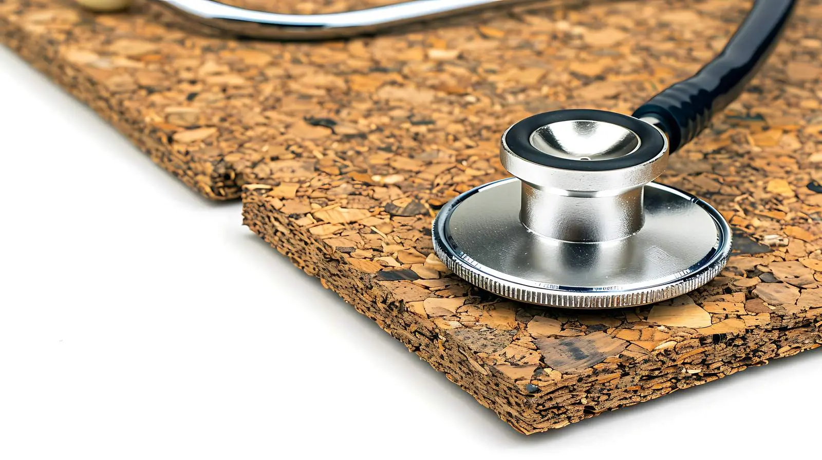 Isolated Medical Stethoscope on Cork Background – free sound image from Dotvec