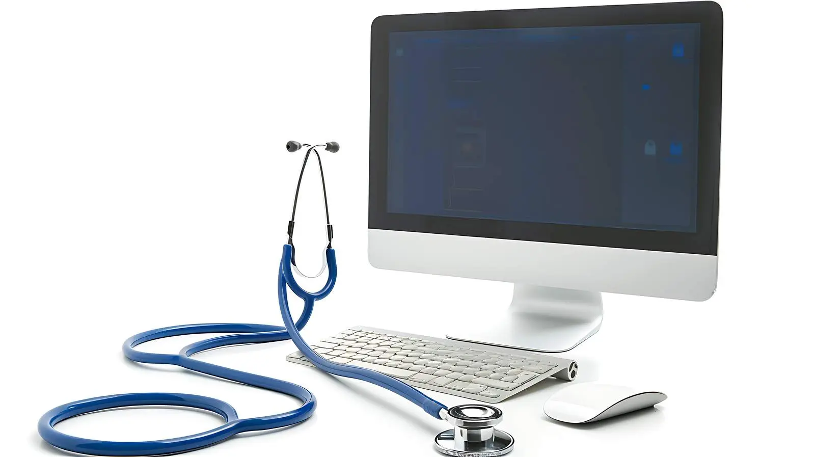 Stethoscope and Computer on Desk Isolated Image – free medical technology image from Dotvec