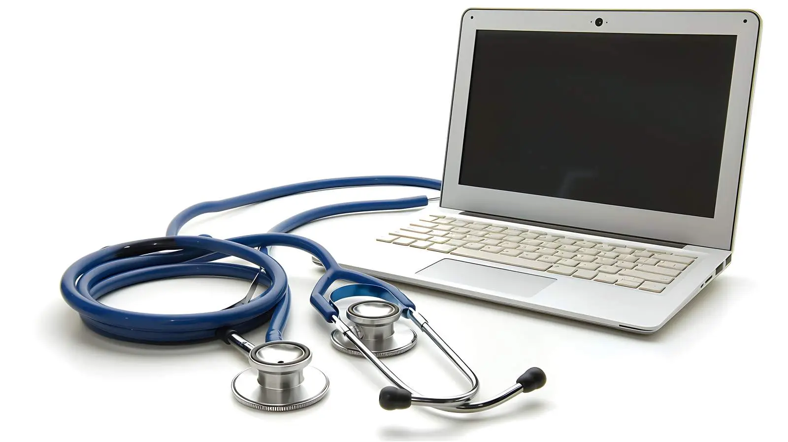 Stethoscope and Computer on Desk Isolated — free download from Dotvec