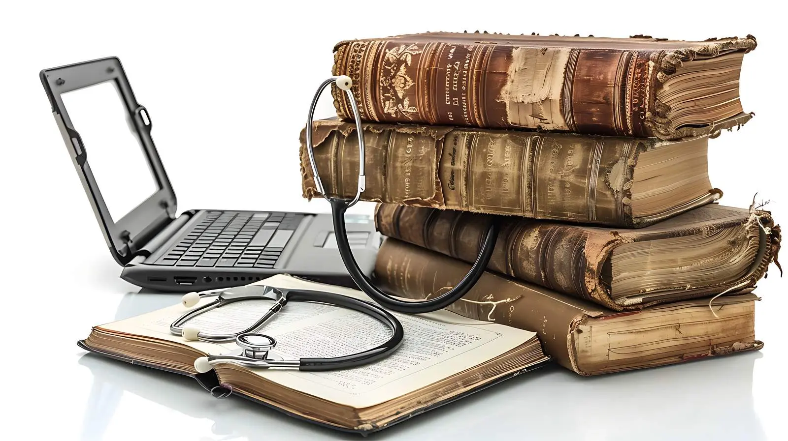 Stethoscope, Books, and Laptop on a Table – free students image from Dotvec
