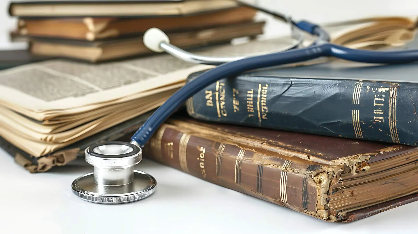 Stethoscope, Books, and Laptop on Table – free training image from Dotvec