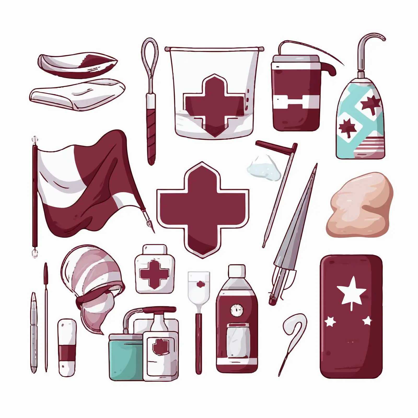 Medicine Elements Featuring National Flag Colors – free medicine and culture image from Dotvec