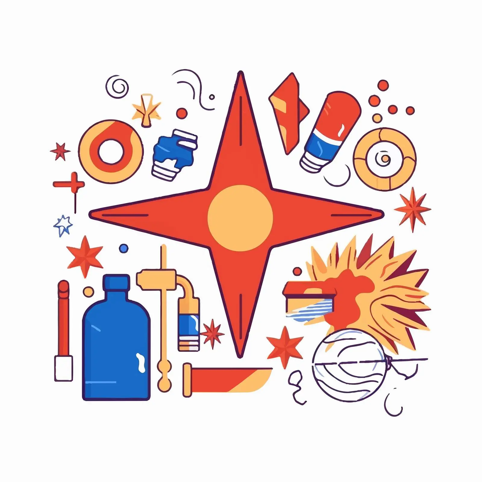 Medicinal Elements in National Flag Colors — free download from Dotvec