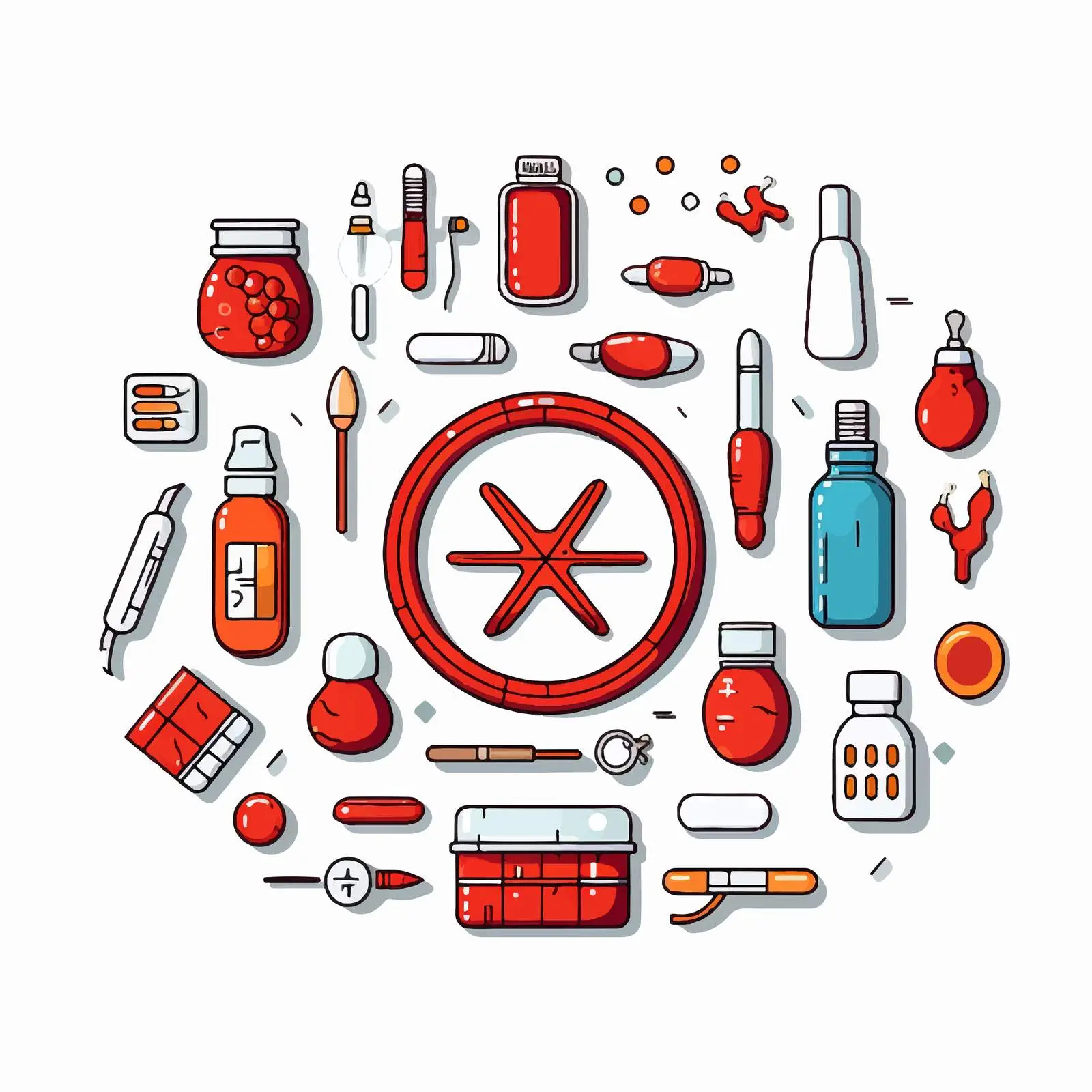 Line Art Vector Illustration of Medicine – free healthcare illustration image from Dotvec