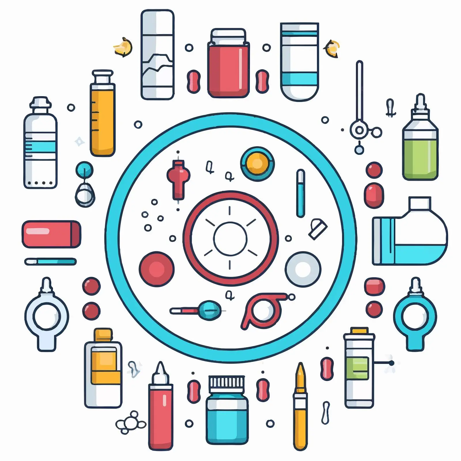 Medicine Line Vector Illustration on White Background — free download from Dotvec