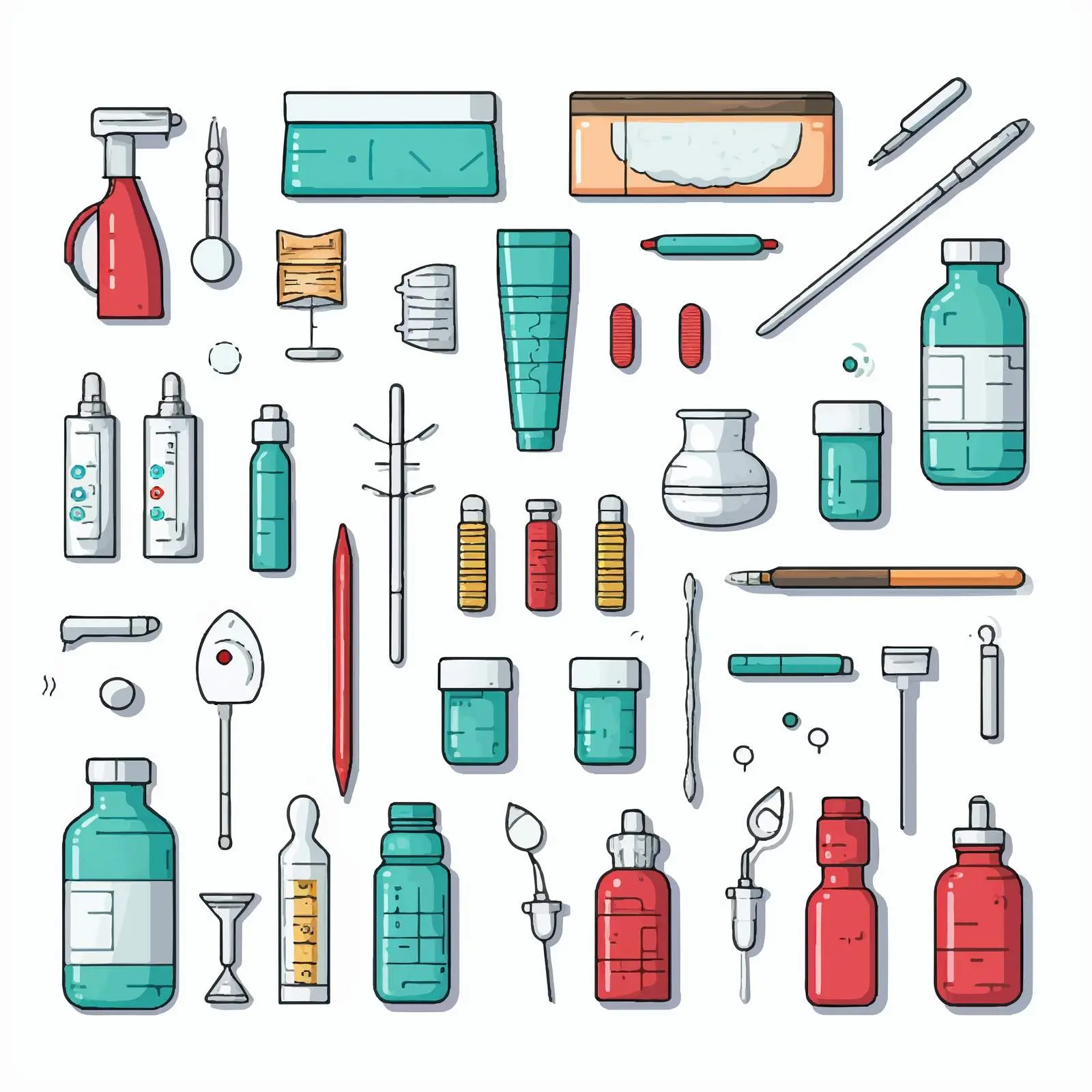 Line Art Medicine Illustration on White Background — free download from Dotvec