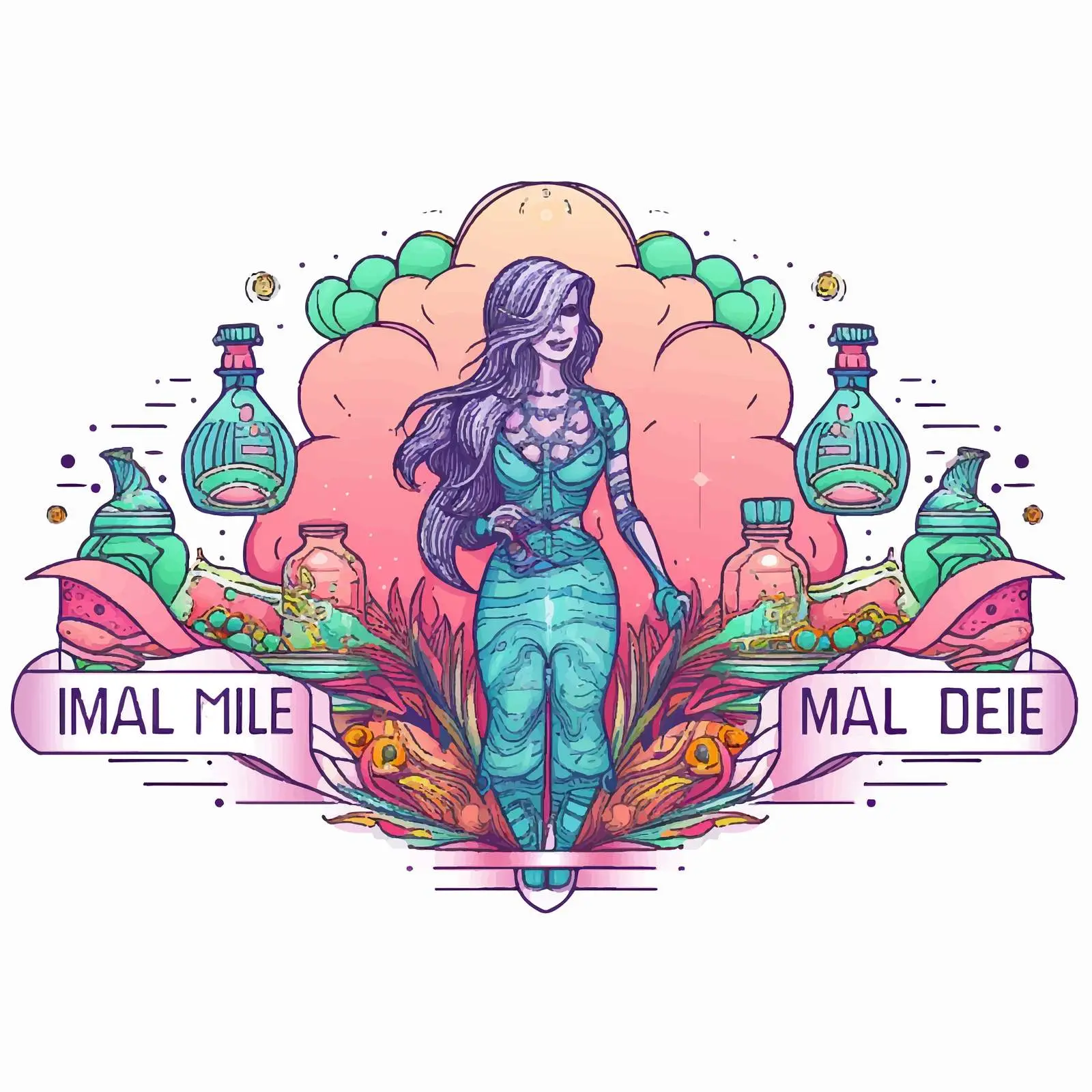 Colorful Medicine Line Art Vector Illustration — free download from Dotvec