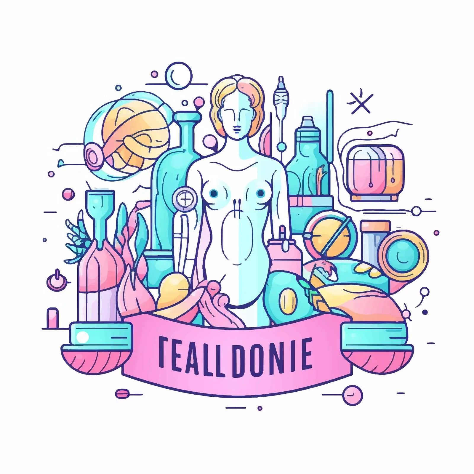 Colorful Medicine Line Art Vector Illustration – free healthcare services image from Dotvec