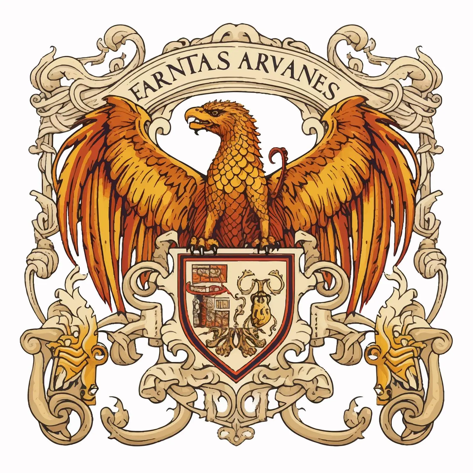 Medieval Fantastic Beasts Tapestry Illustration — free download from Dotvec