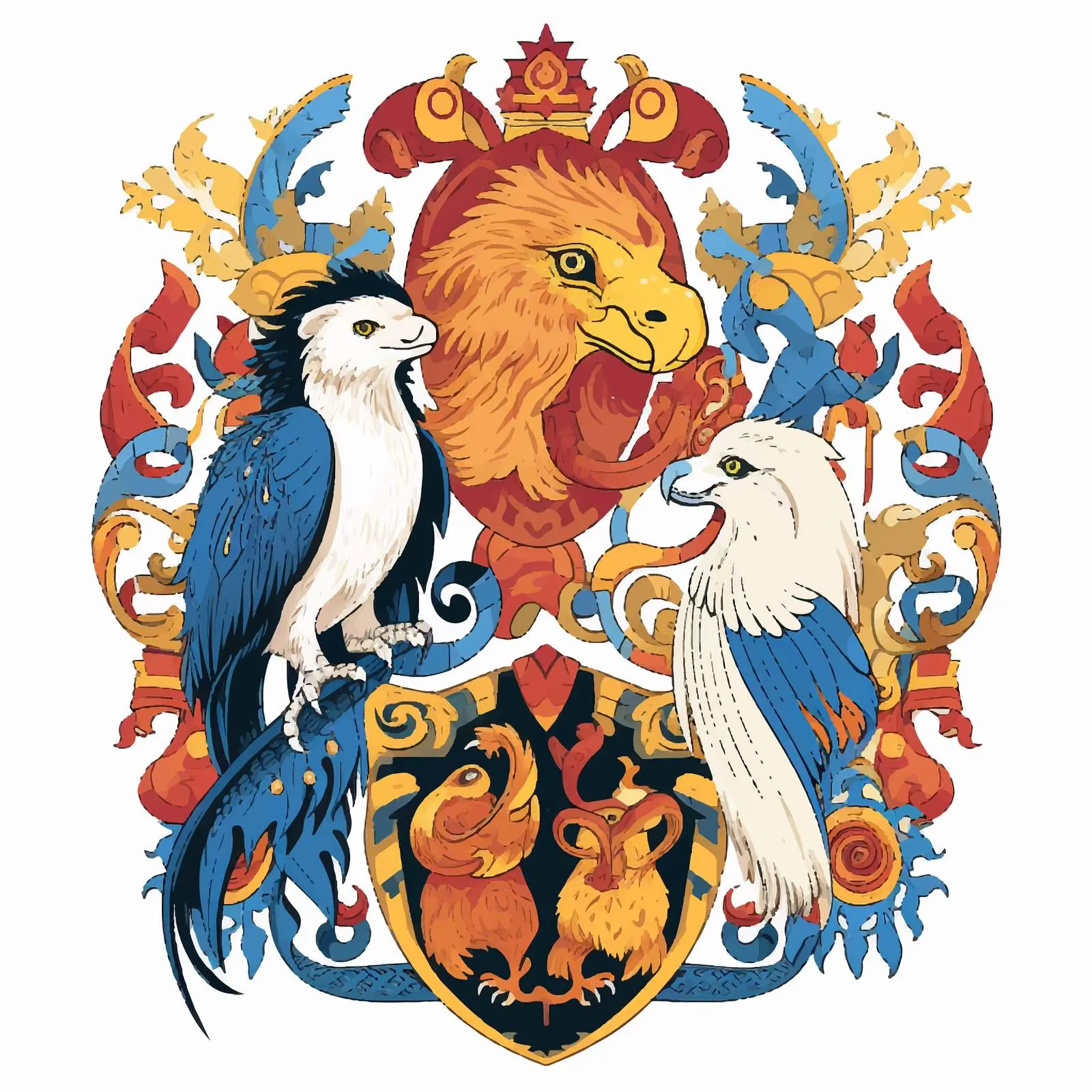 Medieval Fantastic Beasts Tapestry Illustration — free download from Dotvec