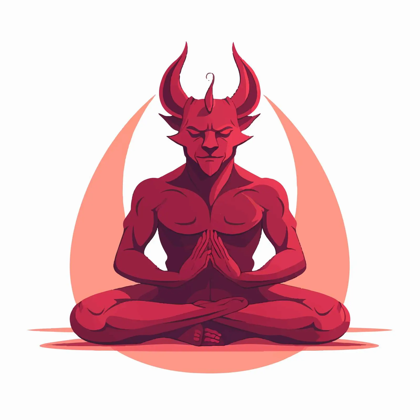 Meditating Devil Vector Illustration for Peaceful Settings — free download from Dotvec