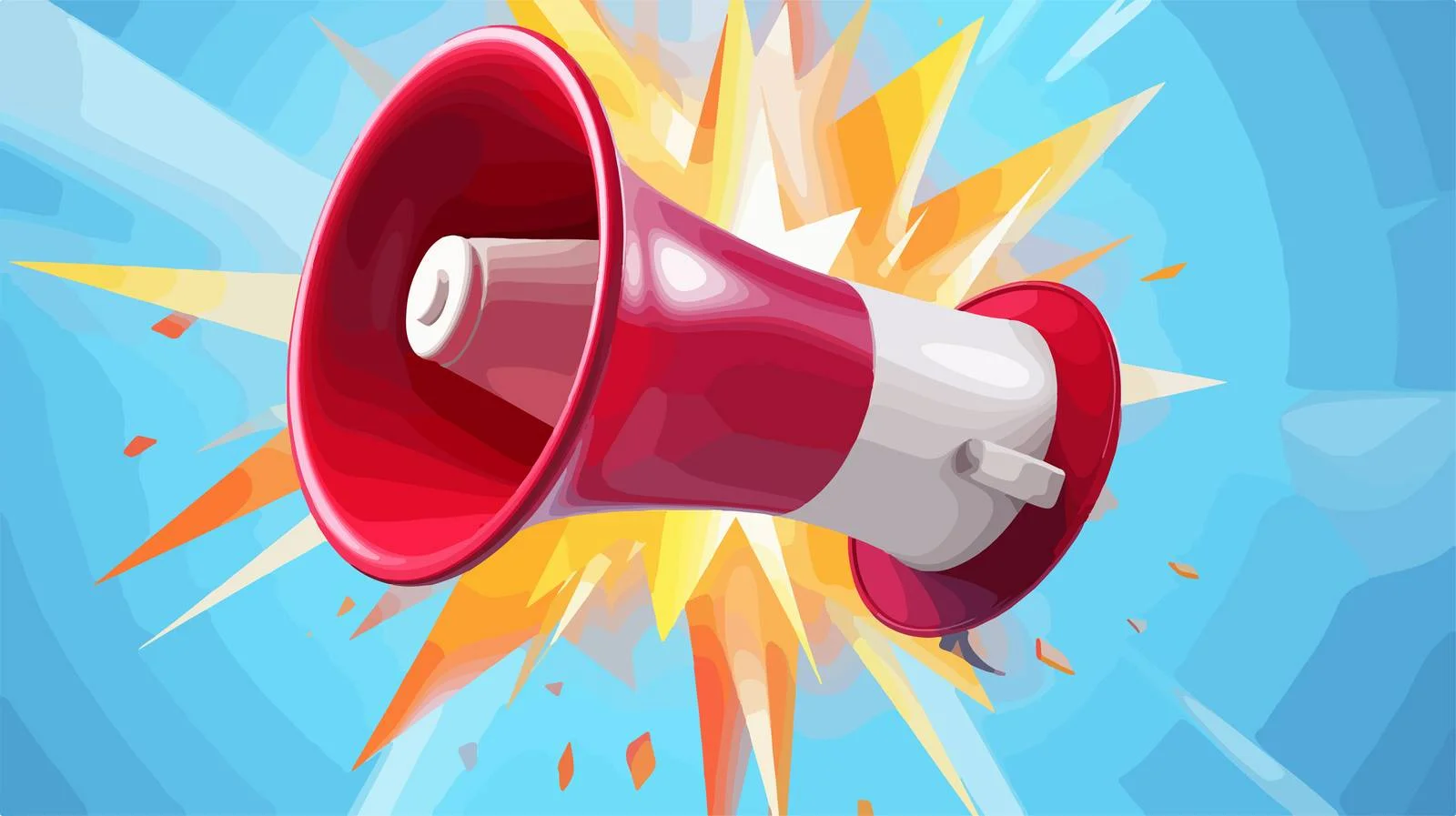 Product Promotion Alert Megaphone Announcement — free download from Dotvec