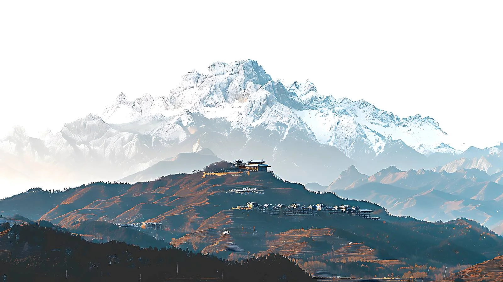 Scenic Meili Snow Mountain Rizhao Golden — free download from Dotvec