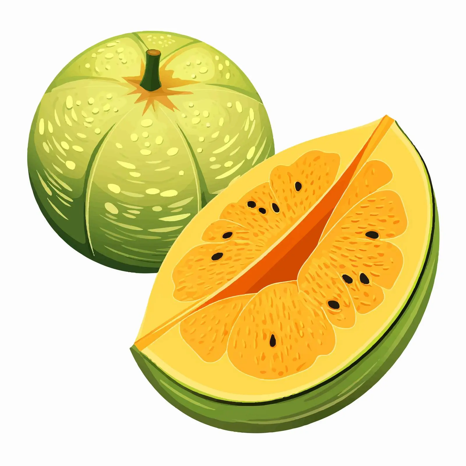 Melon Fruits Vector Illustration on White Background — free download from Dotvec