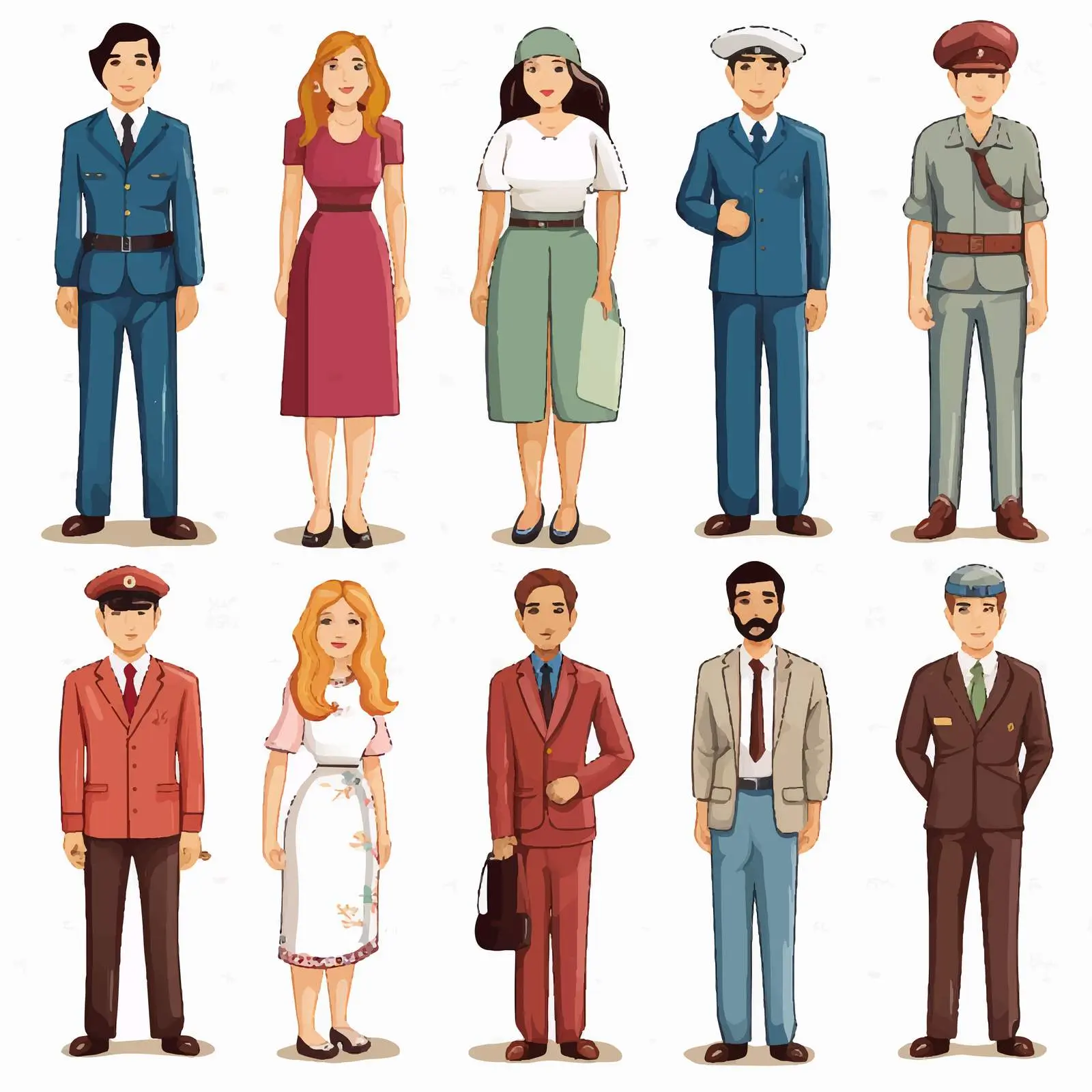 Diverse Characters Around the World Cartoon Vector – free human figures image from Dotvec
