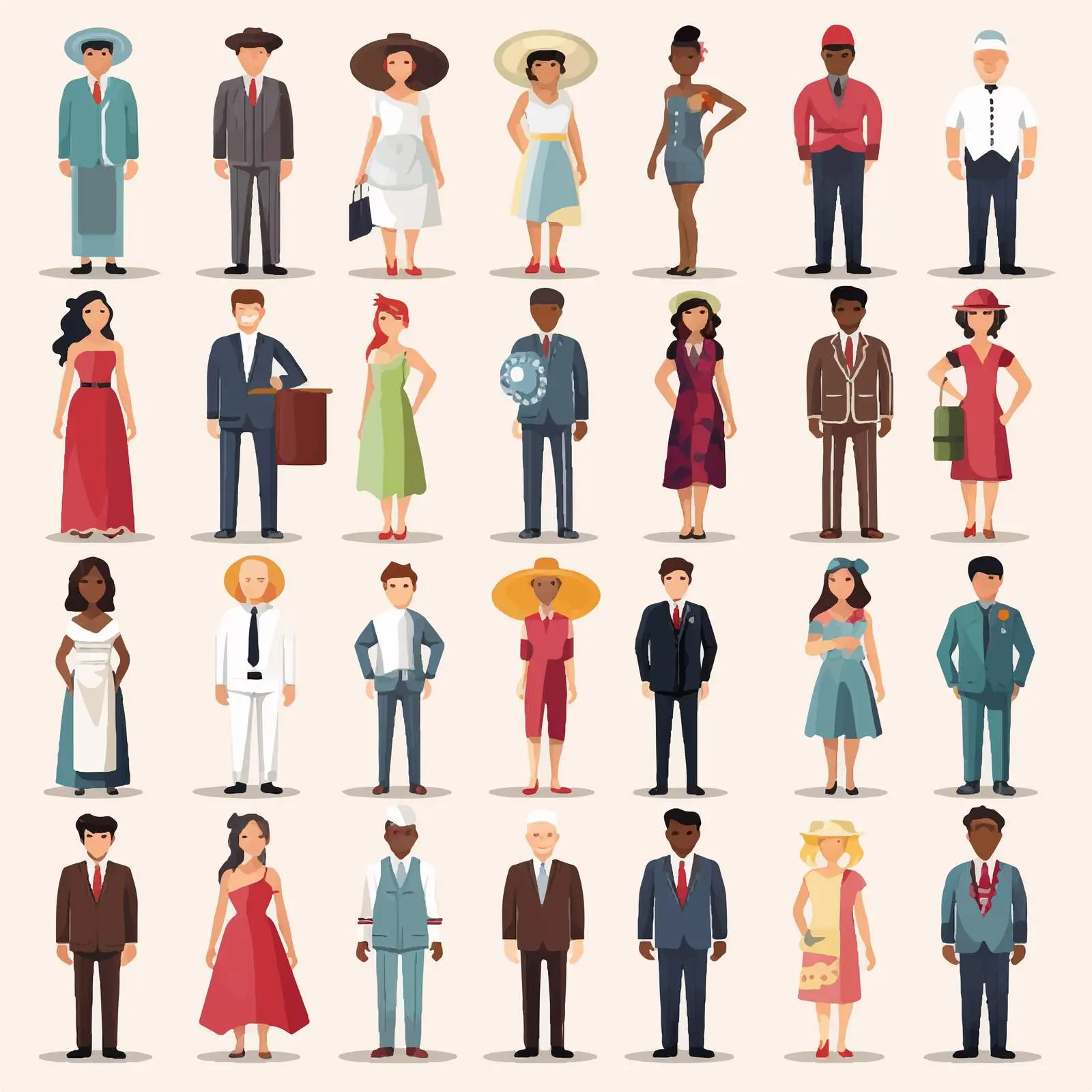 Cartoon Characters Representing Global Diversity – free human figures image from Dotvec