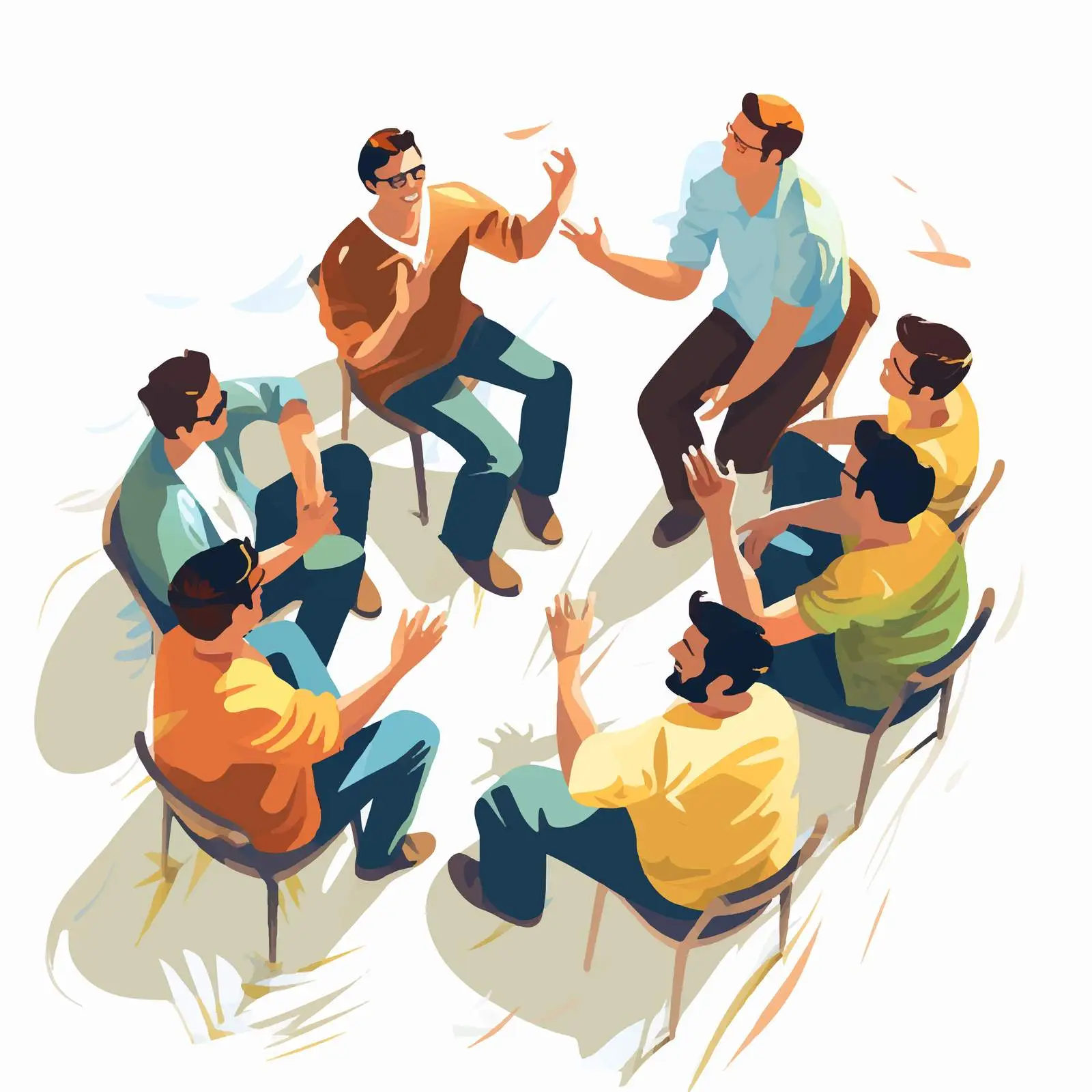 Men Friends Gathering Together from Above — free download from Dotvec