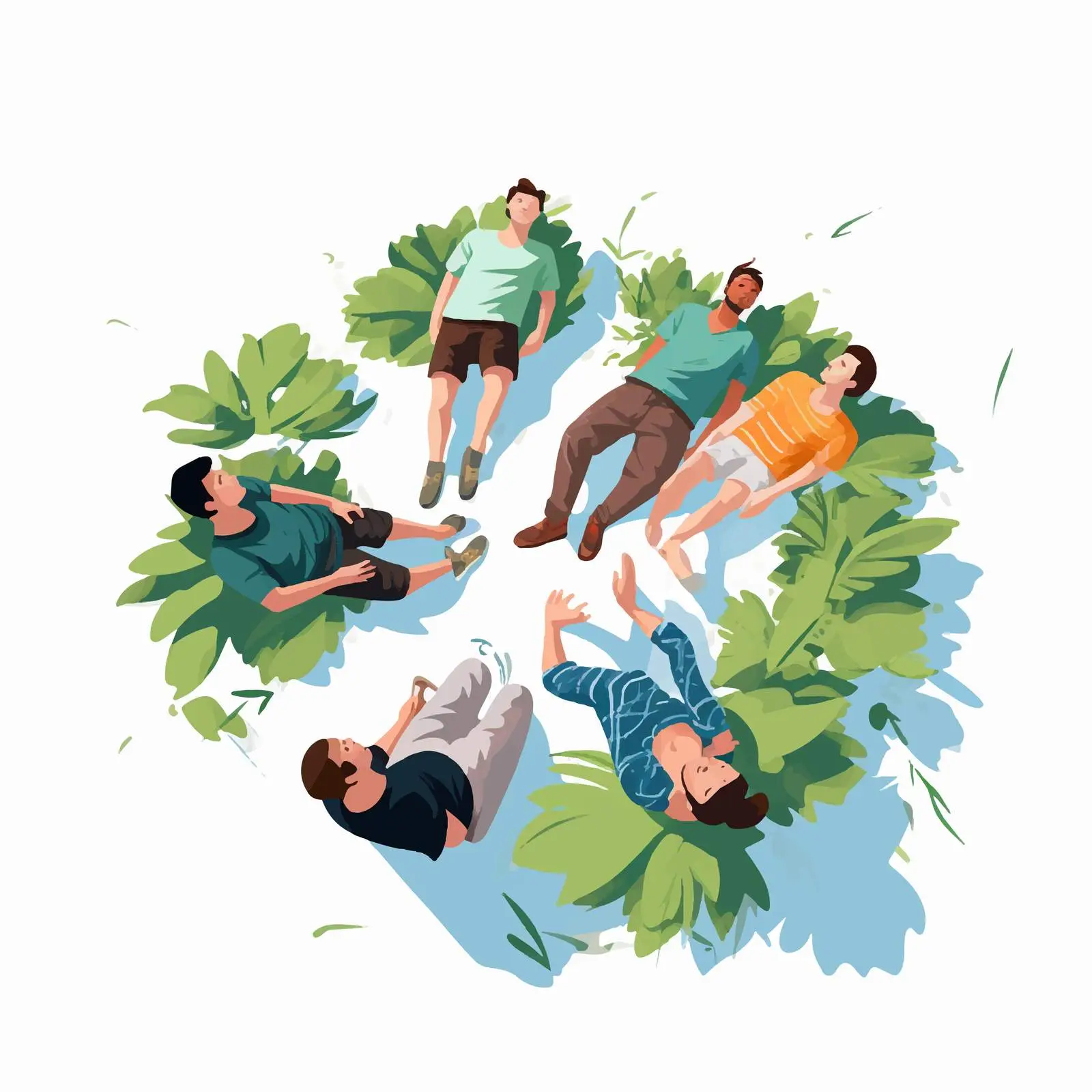 Friends Gathering and Talking from Above View — free download from Dotvec