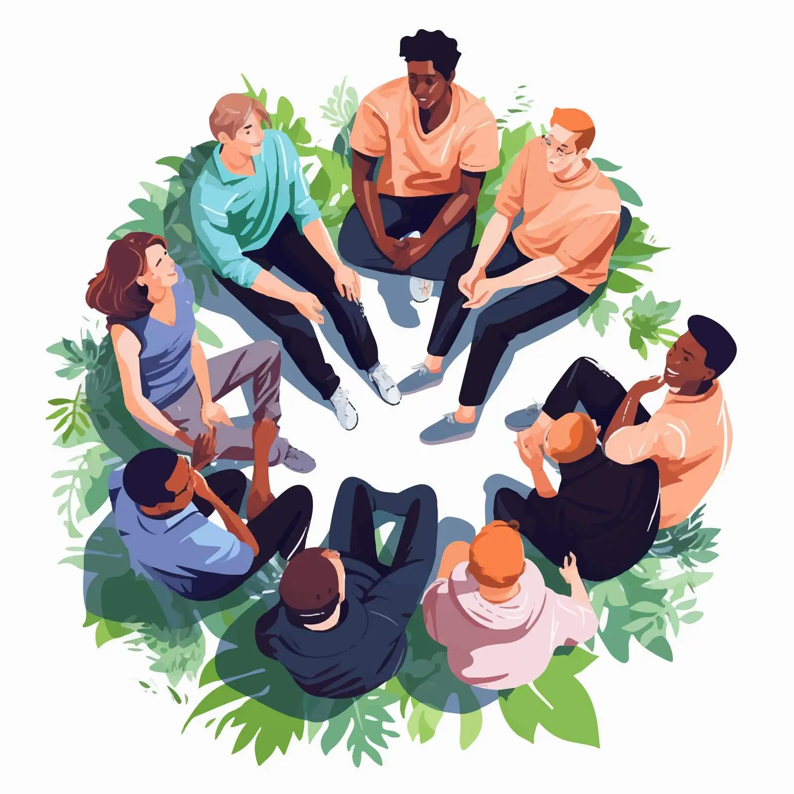 Friends Gathering Together Talking from Above — free download from Dotvec