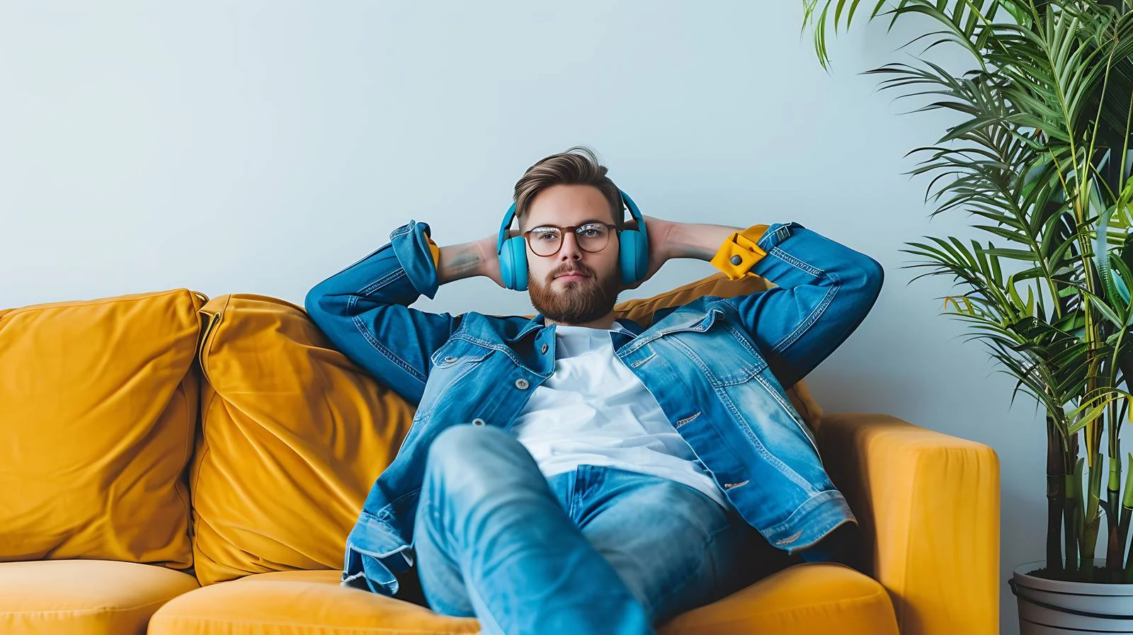 Men Wearing Headphones Listening to Music — free download from Dotvec