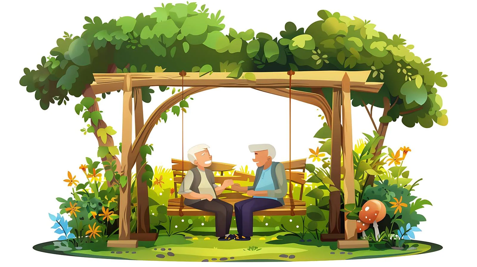 Family Enjoying Swing Bed in Garden — free download from Dotvec