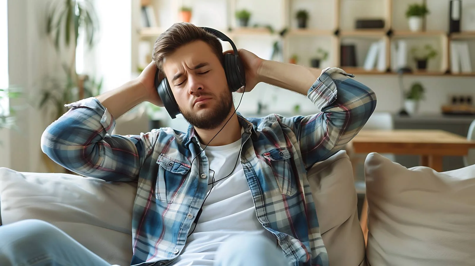 Man Listening to Music with Headphones — free download from Dotvec