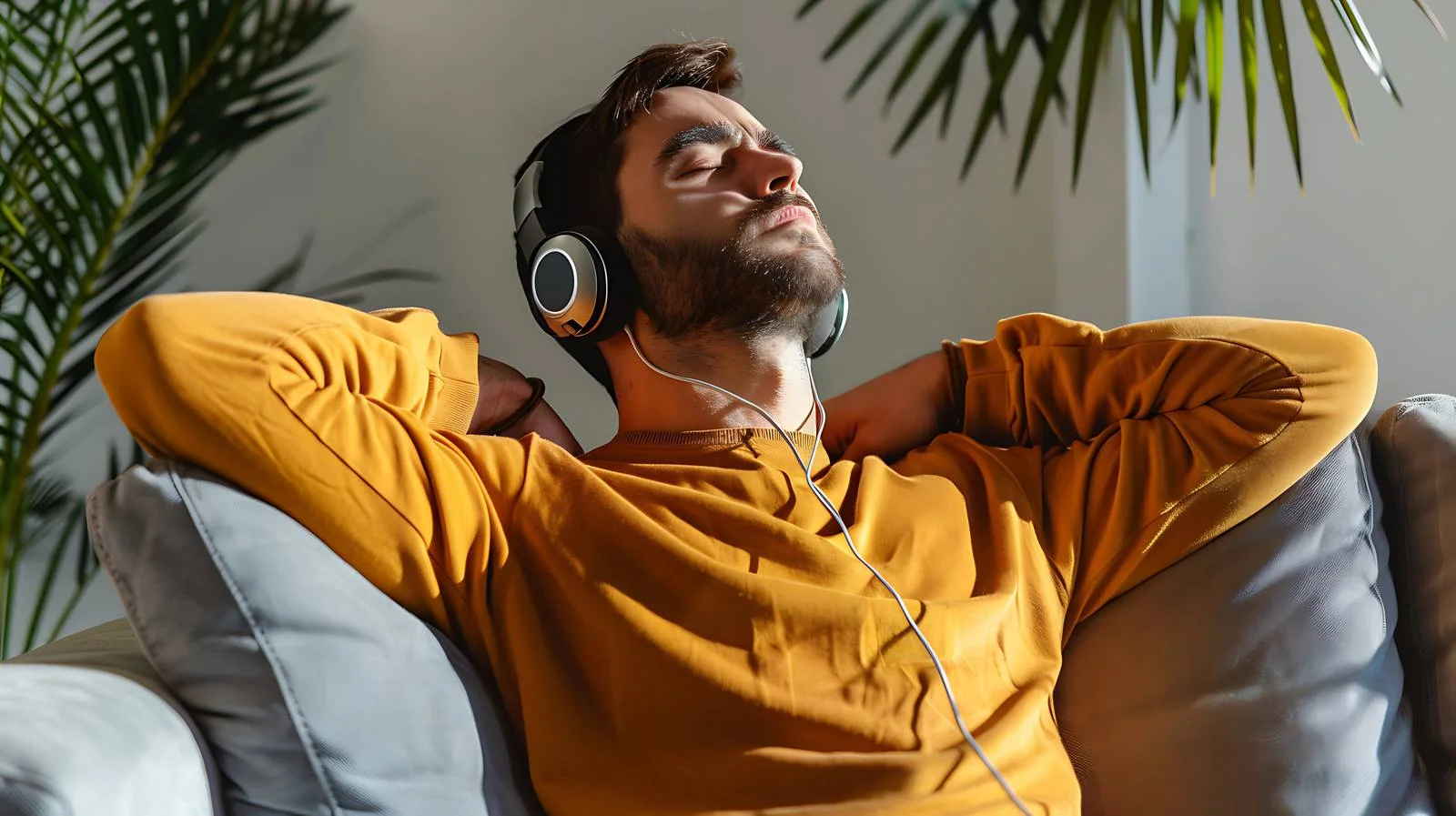 Men Listening to Music with Headphones — free download from Dotvec
