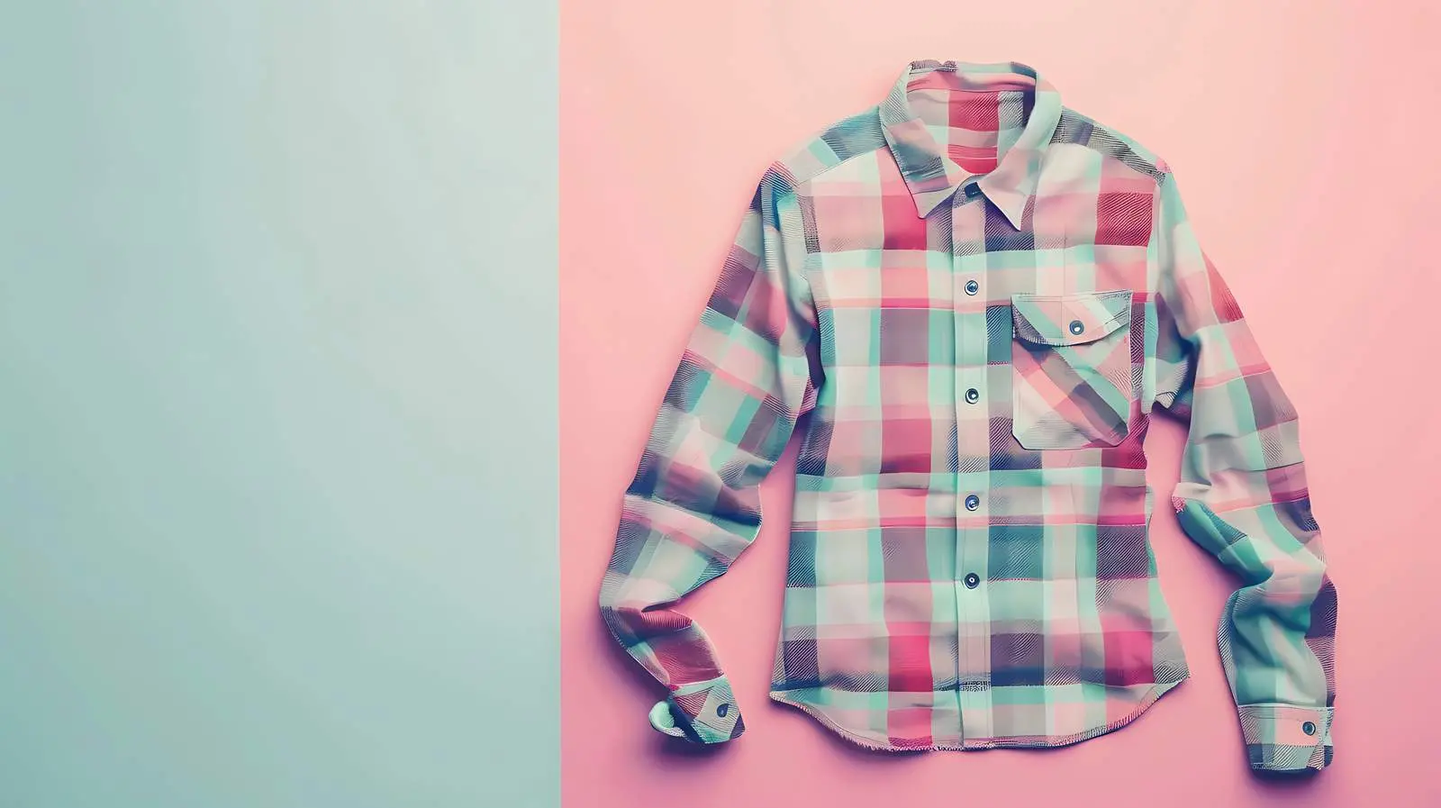 Men's Shirt on Pastel Background - Flat Lay View — free download from Dotvec