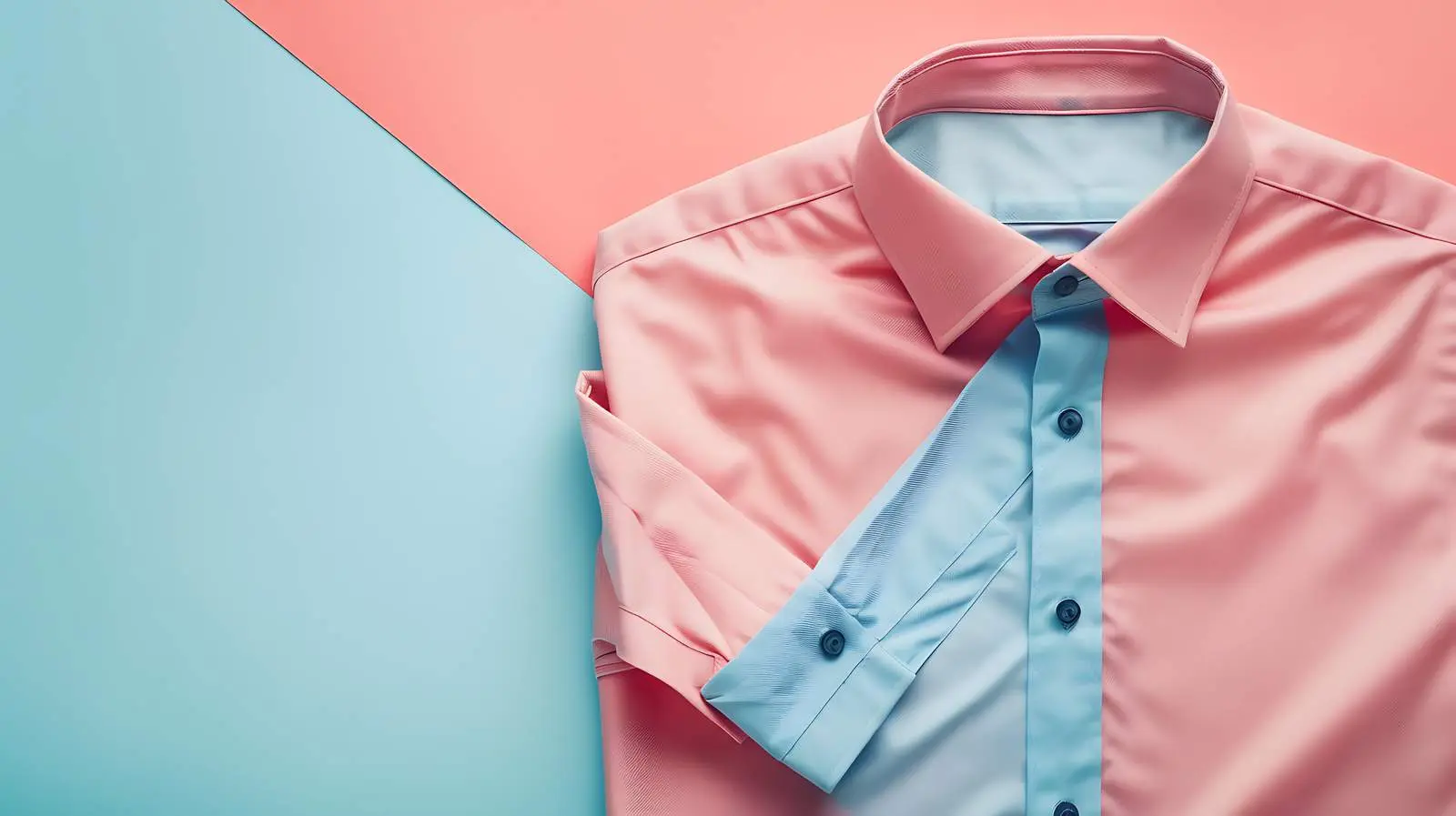 Men's Shirt on Pastel Background - Flat Lay View – free daily outfit image from Dotvec