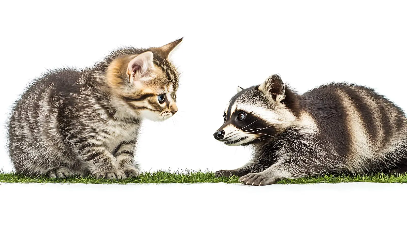 Meowing Scottish Fold Cat with Raccoon — free download from Dotvec