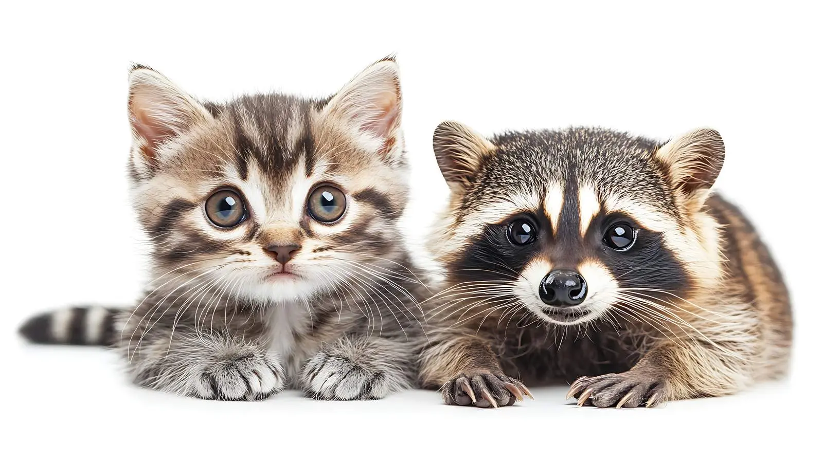 Meowing Scottish Fold Cat with Raccoon — free download from Dotvec