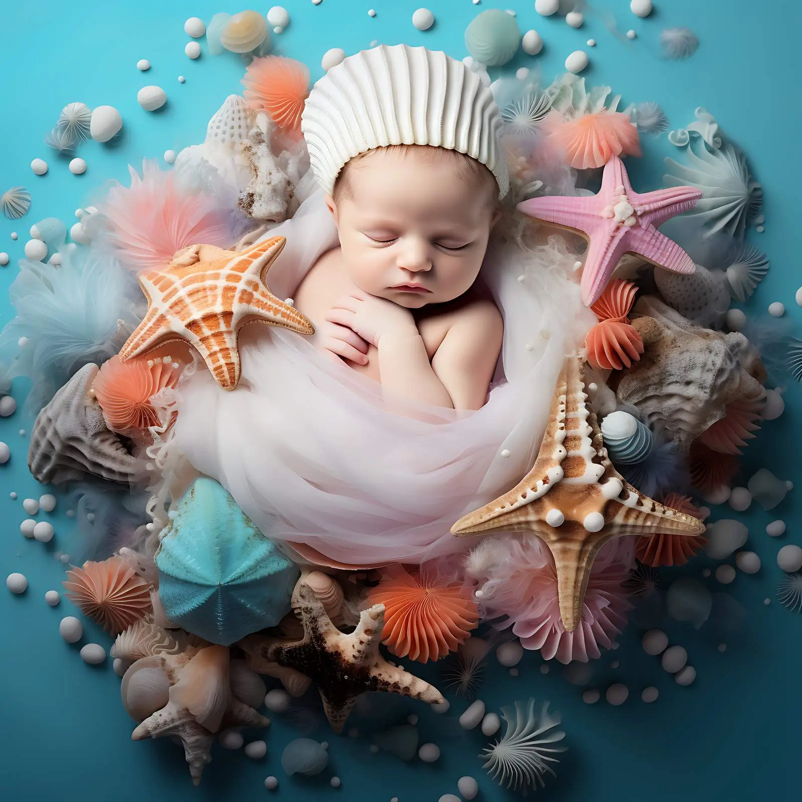 Mermaid Dream: Bright Newborn Photography Manipulation – free fantasy image from Dotvec