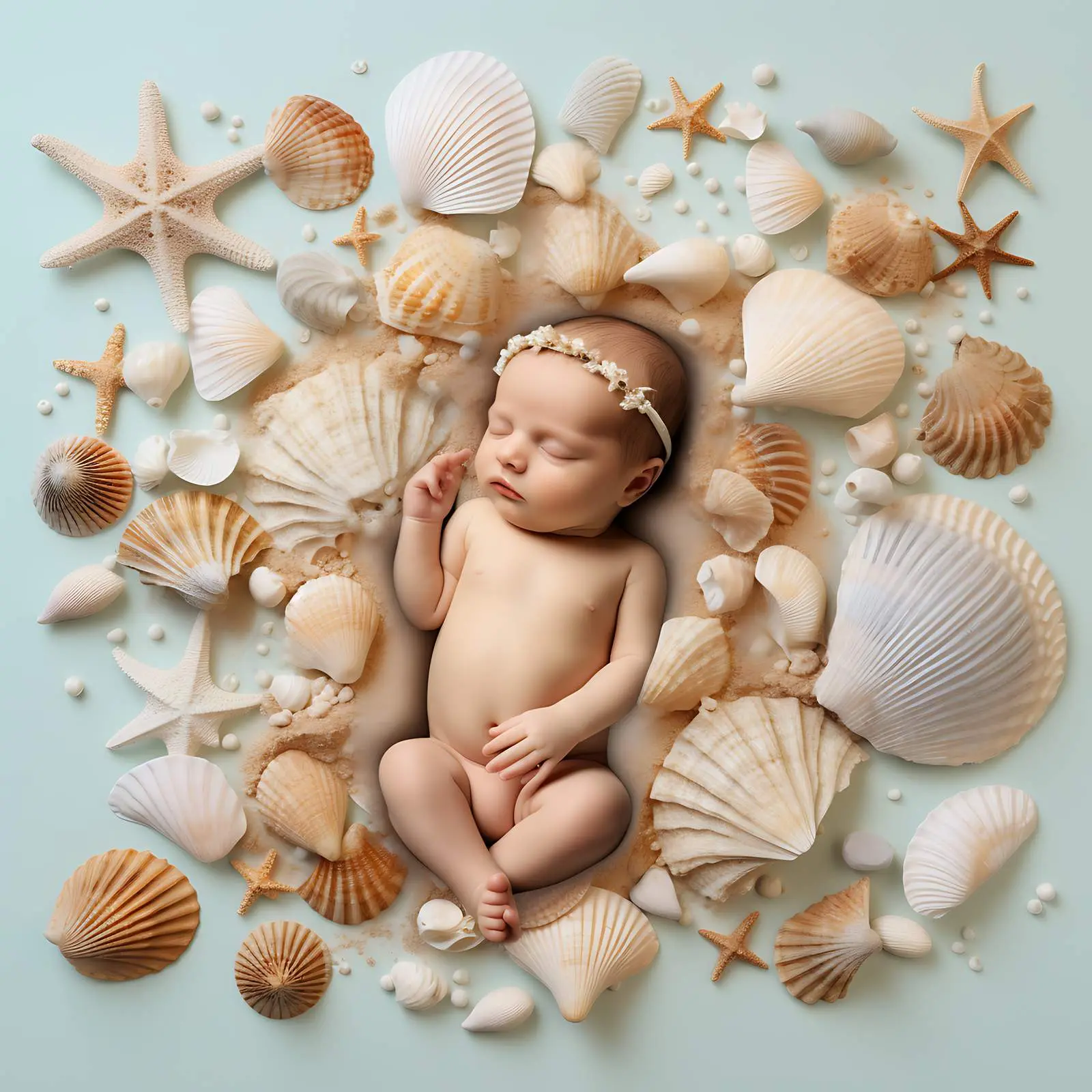 Dreamy Mermaid Themed Newborn Photo Manipulation – free fantasy image from Dotvec