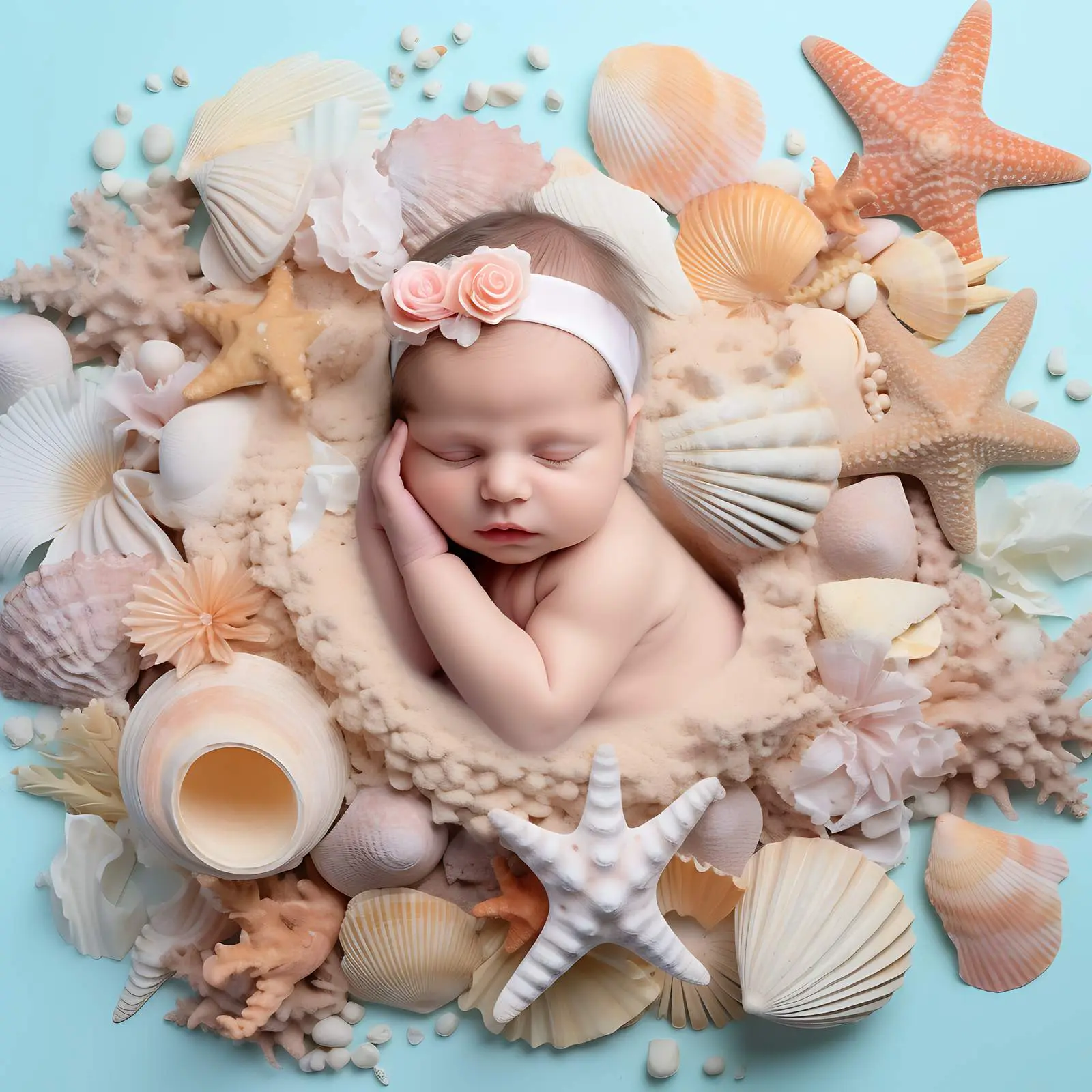Mermaid Dream: Newborn Fantasy Photo Manipulation – free fantasy image from Dotvec