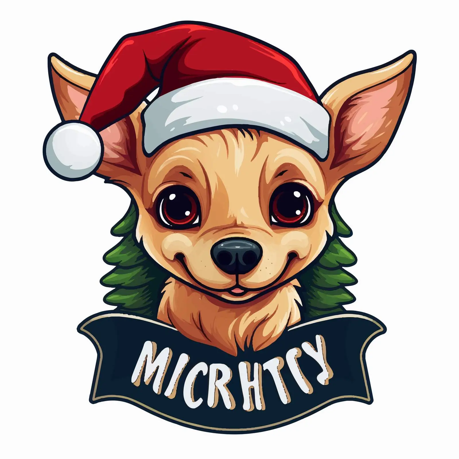 Merry Christmas 2020 Chihuahua Cartoon Logo — free download from Dotvec