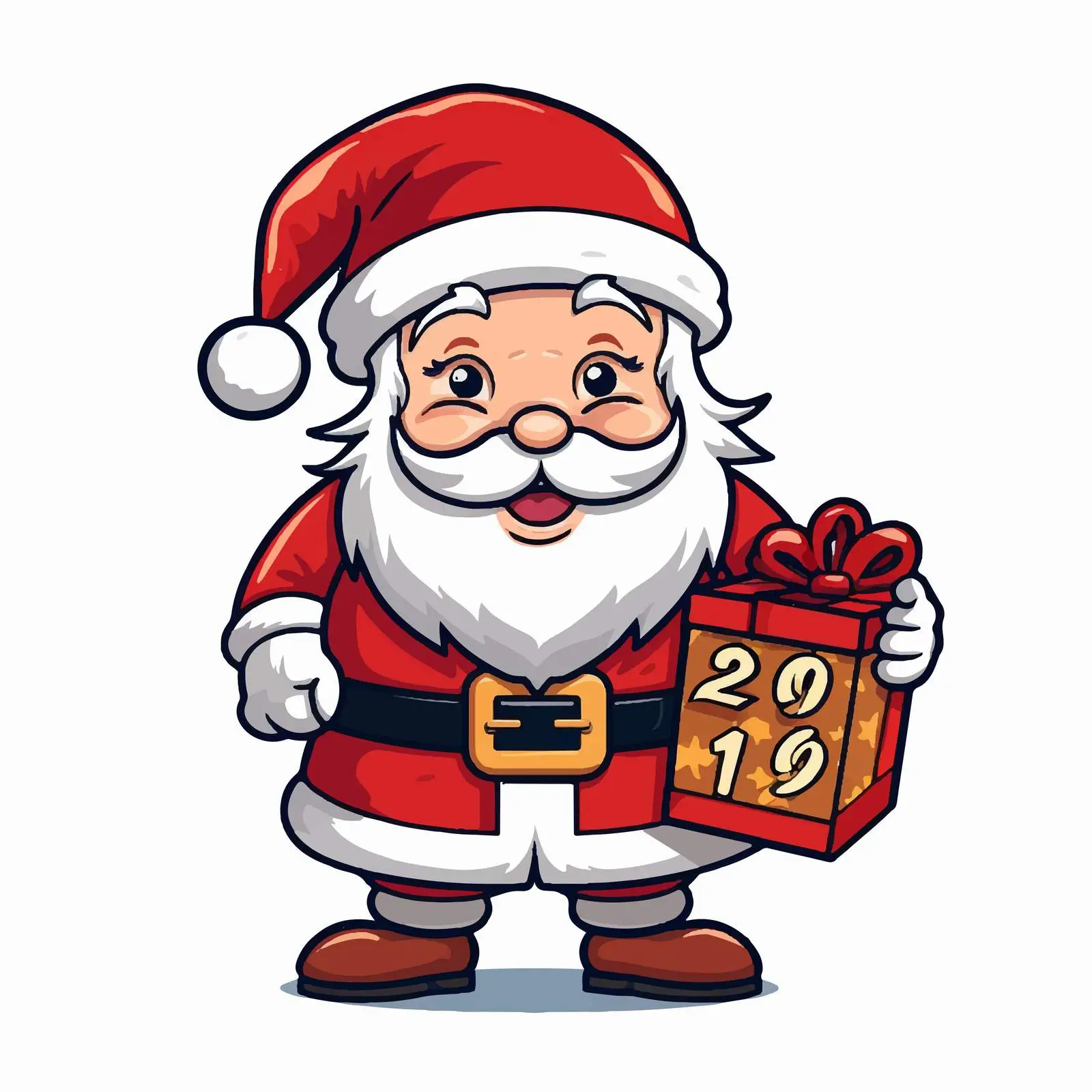 Festive Christmas Logo with Santa Claus Cartoon — free download from Dotvec
