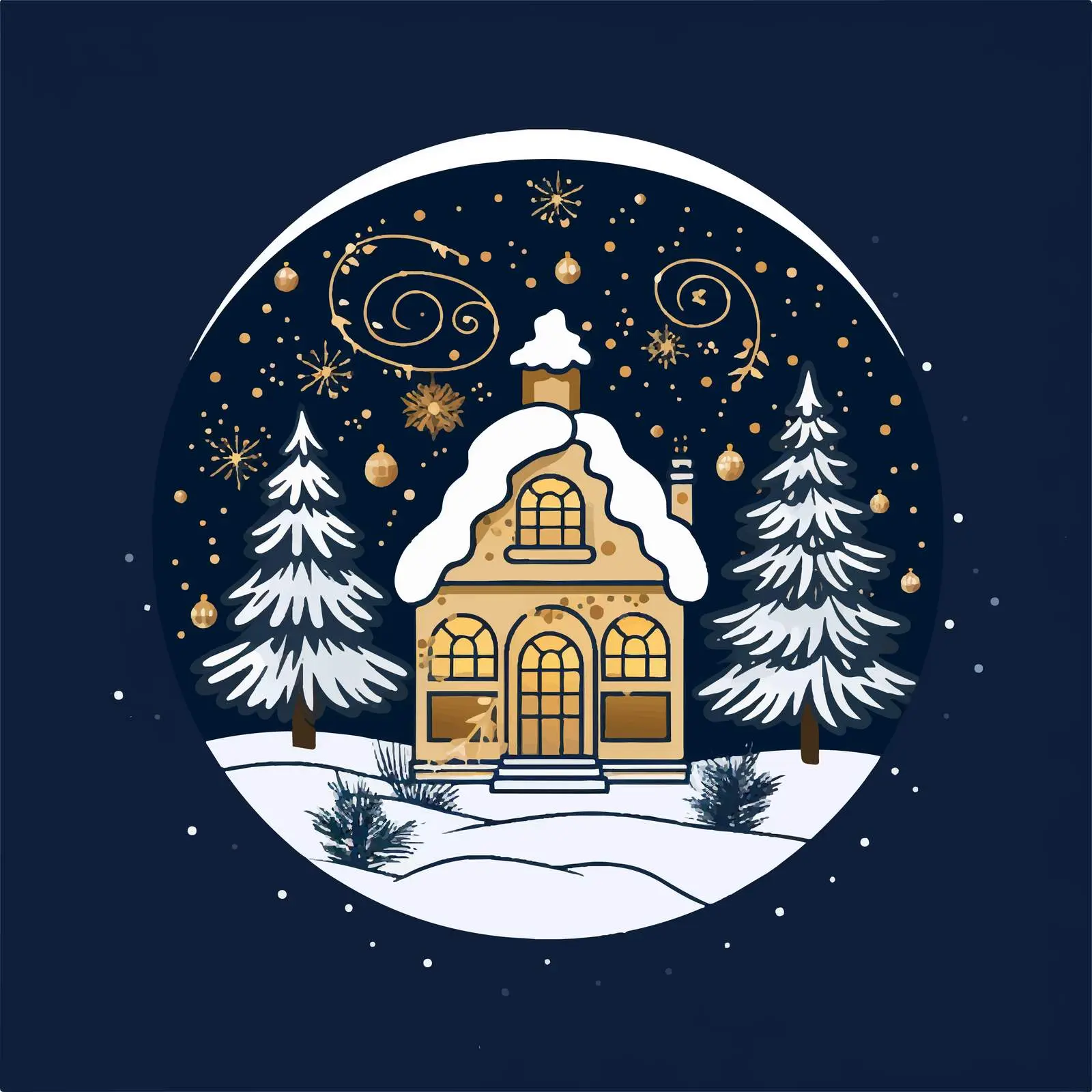 Christmas and New Year Greeting Card Template — free download from Dotvec