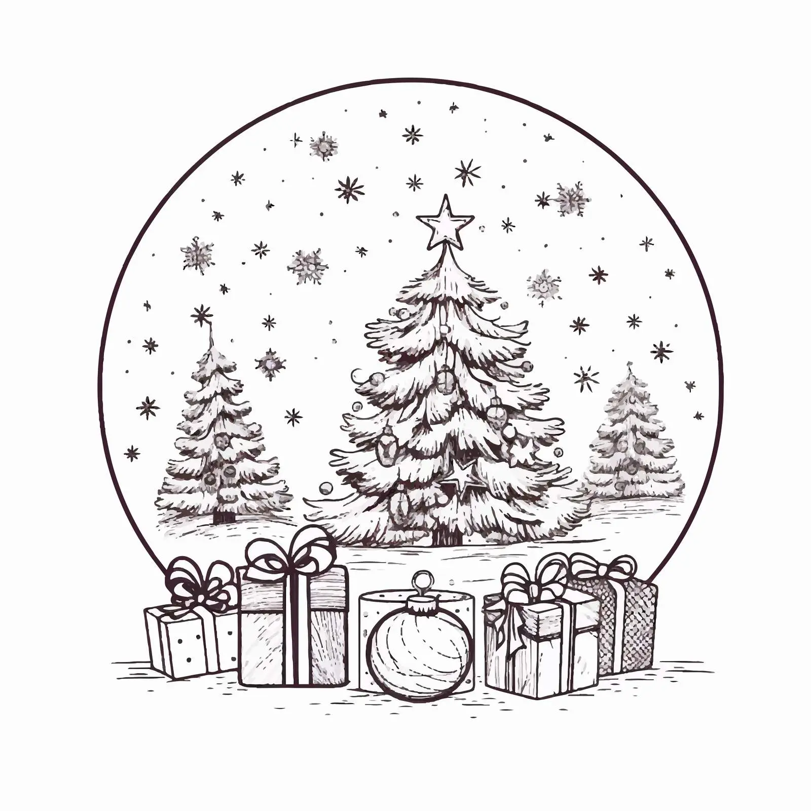 Christmas and New Year Postcard Template — free download from Dotvec