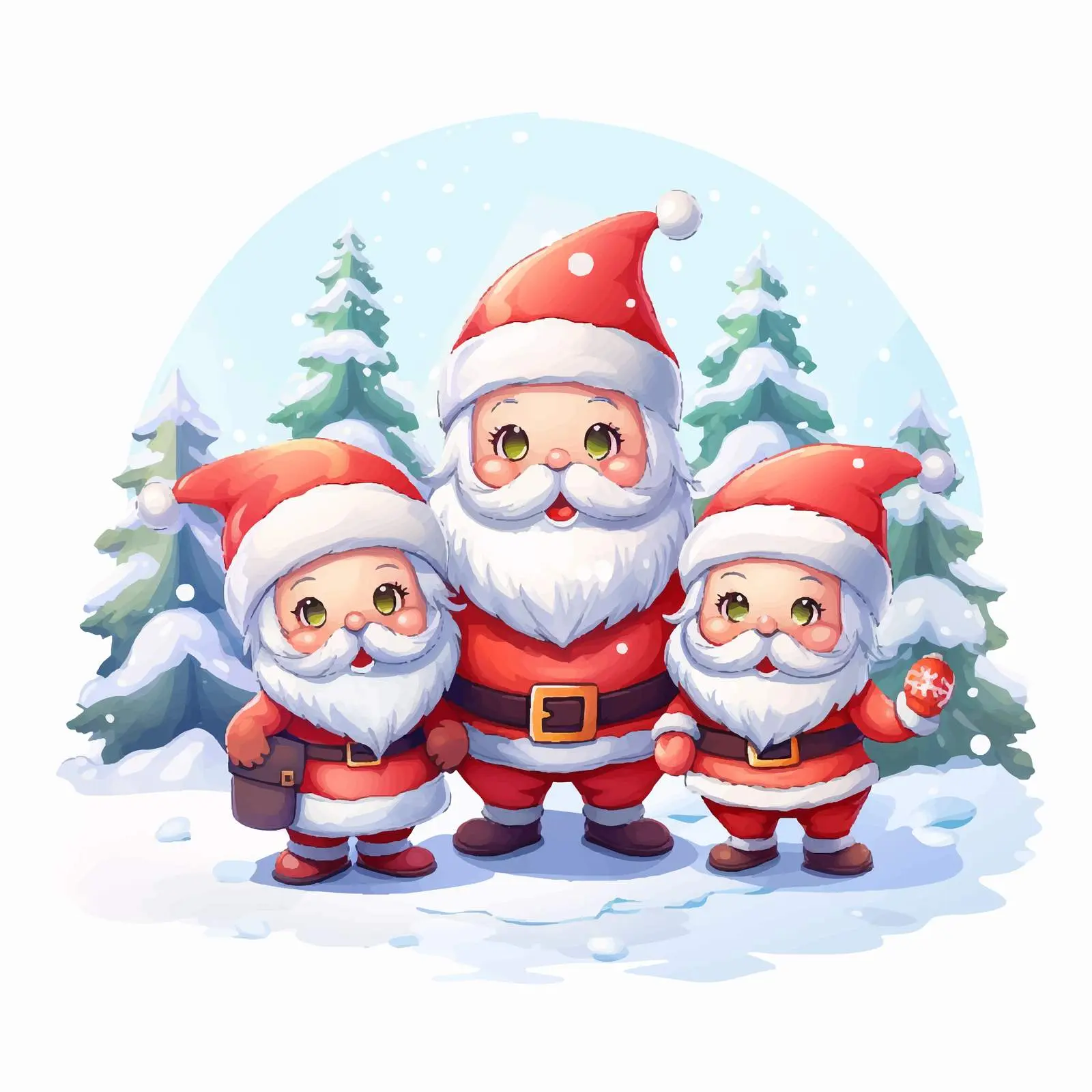 Merry Christmas Banner with Santa and Elves — free download from Dotvec