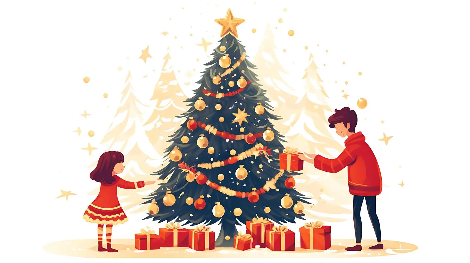 Cheerful Christmas Cartoon Illustration — free download from Dotvec