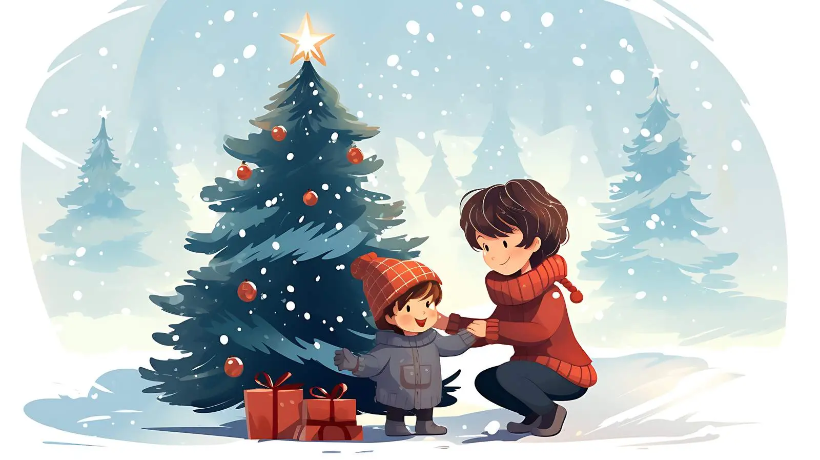 Festive Cartoon Christmas Illustration — free download from Dotvec