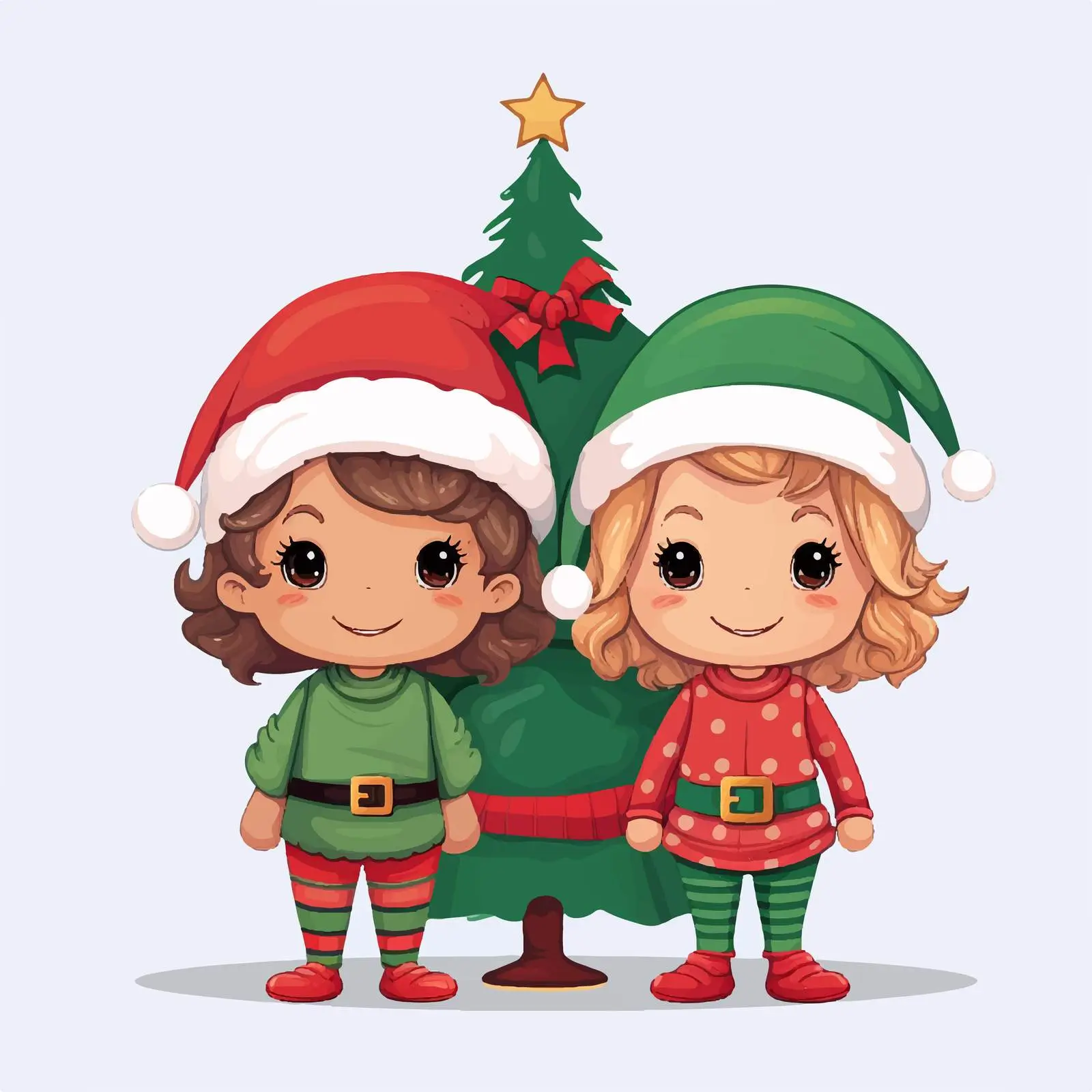 Christmas Font with Children in Costumes — free download from Dotvec