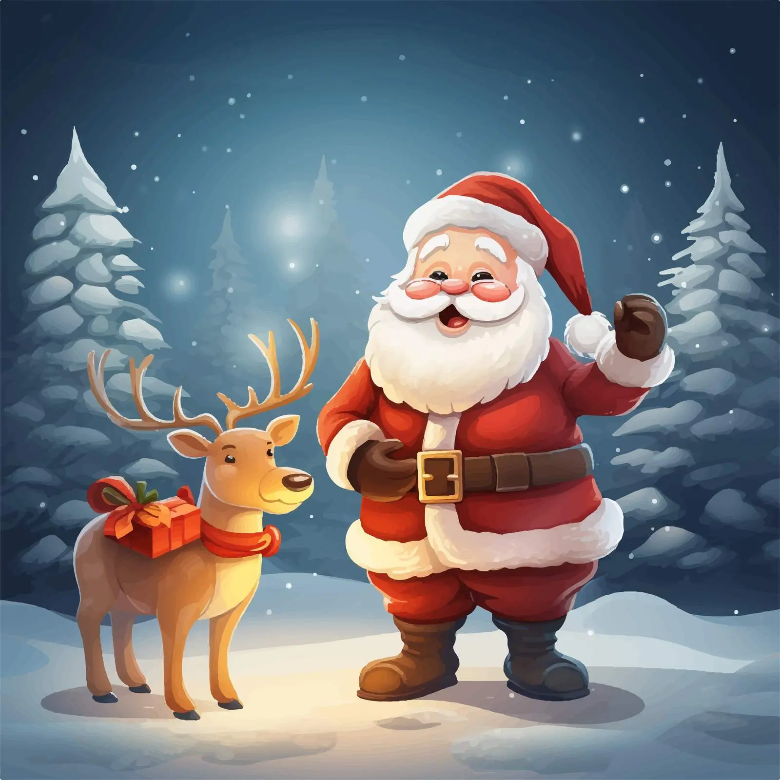 Festive Christmas Font with Santa and Reindeer — free download from Dotvec