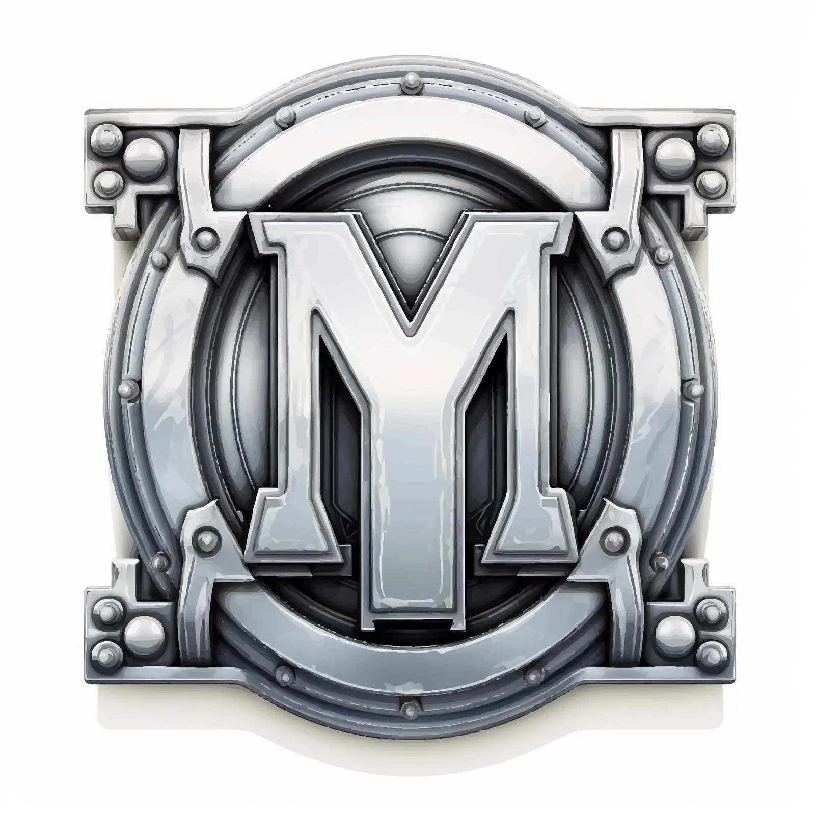 Cartoon Metal Letter M Industrial Vector Illustration — free download from Dotvec