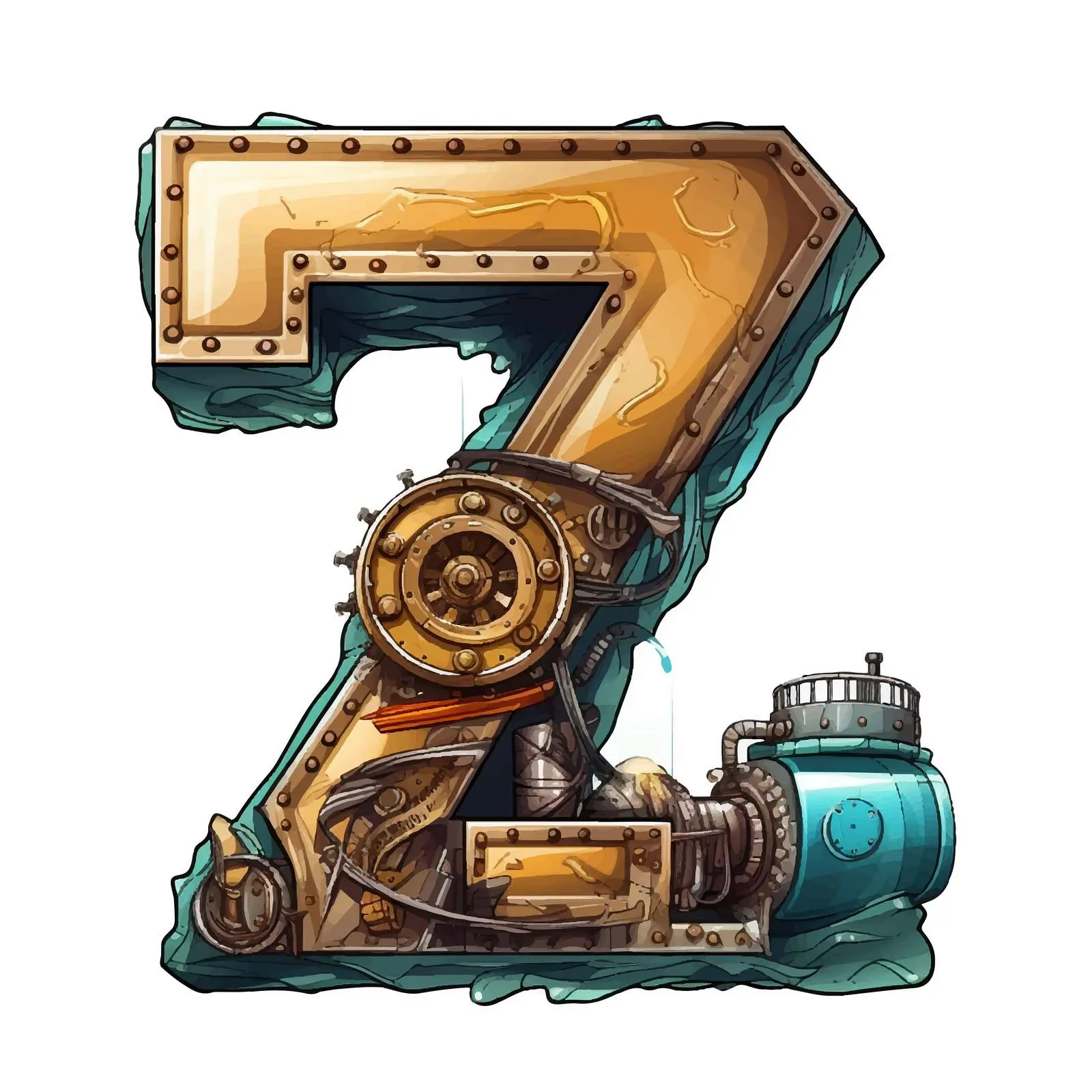 Cartoon Metal Letter Z Vector Illustration – free 3d effect image from Dotvec